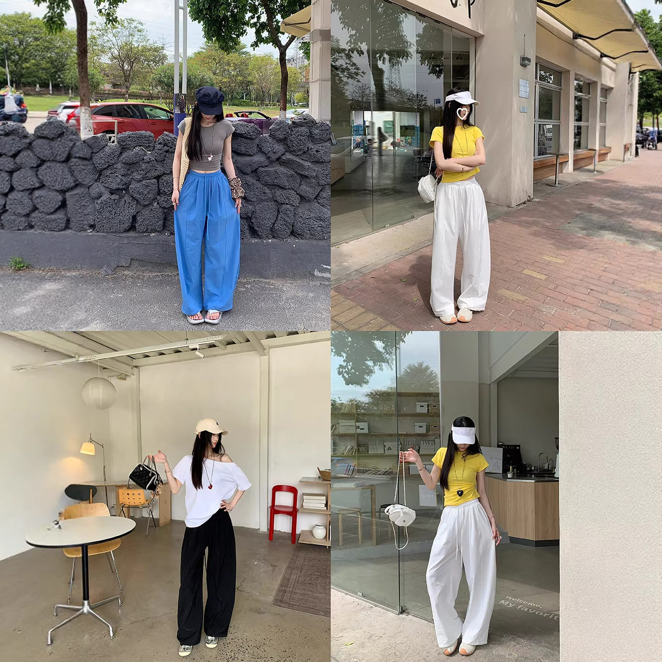 2026年春夏新款蓬蓬休闲裤速干弯刀裤子女直筒阔腿宽松慵懒风长裤