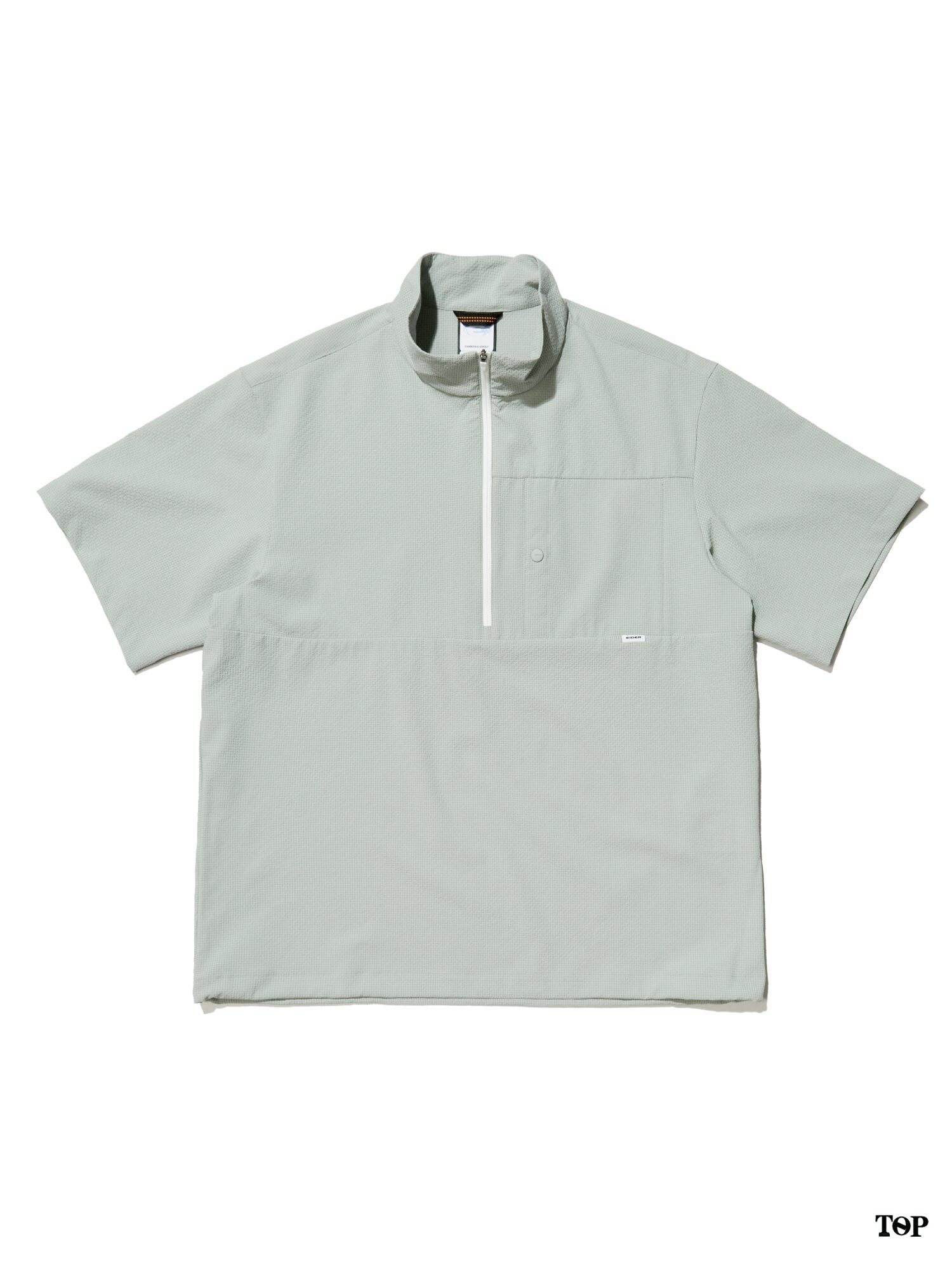 eider韩国直邮24夏女士户外休闲泡泡纱半拉链套头短袖t恤dum24165