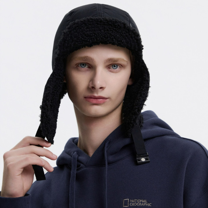 NATIONAL/国家地理 韩国代购直邮25秋冬男女抓绒雷锋帽N254AHA110