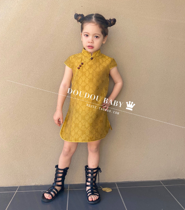 2025夏季新款儿童裙超薄复古洋气中国风旗袍裙子儿童连衣裙公主裙