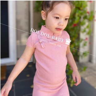 2026女童冰丝旗袍连衣裙中国风粉色薄款儿童演出服过年宝宝周岁服