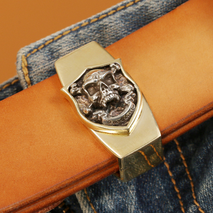 皮带铜环艺术实心铜扣皮带环尾固定圈通用身腰带介子男钥匙挂钩扣