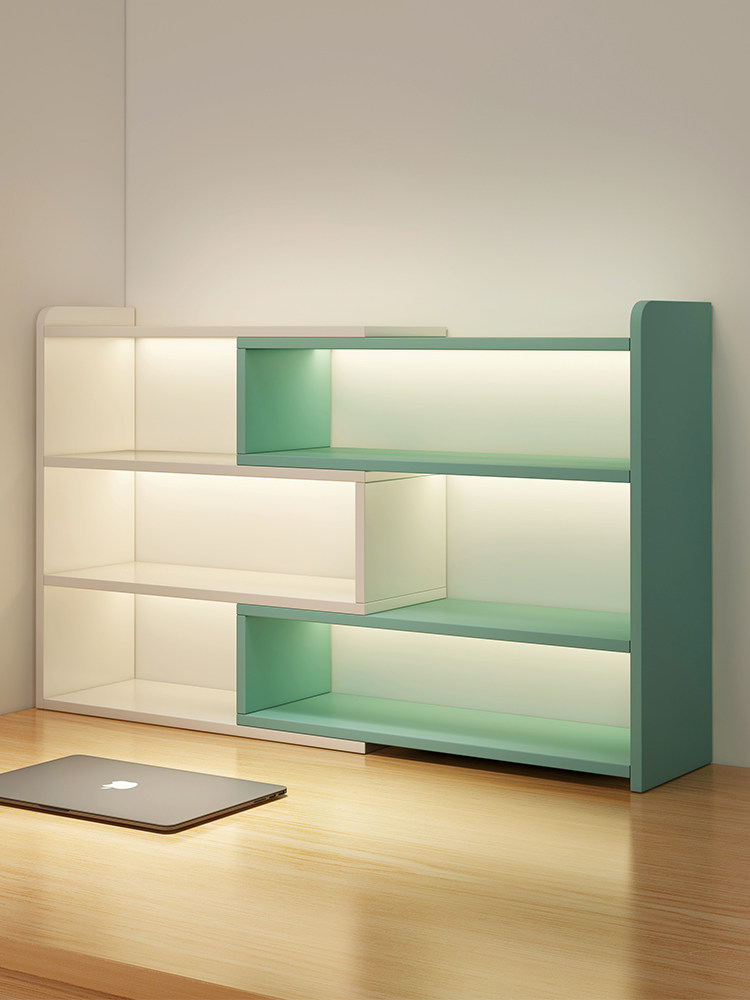 桌面收纳架小书架旁边的电脑简单角墙收纳架办公室多层柜展示架