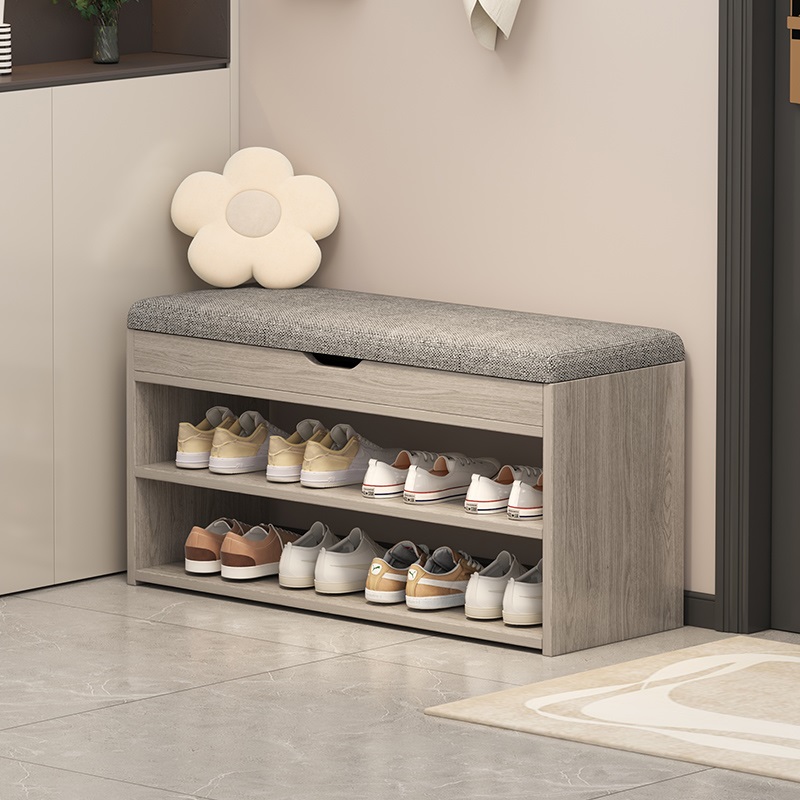 新款换鞋凳门口家用坐凳一体靠墙多层收纳鞋架玄关入户极窄穿鞋凳