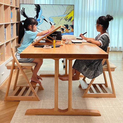 实木书桌电脑桌去客厅化大长书桌阅读学习桌长条桌家用桌子工作台