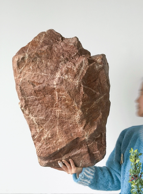 仿真PU赭石红石头沙景荒芜造景