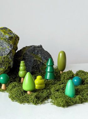 北欧风木质森林小树装饰儿童玩具