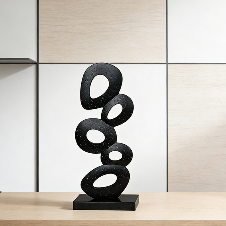 现代简约仿洞石抽象几何装饰摆件