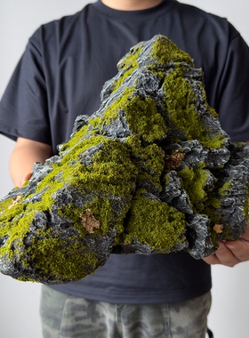仿真苔藓假山石头摆件户外装饰
