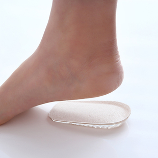 夏季 脚后跟半码 垫减震隐形软薄防滑浅口平底皮鞋 内增高鞋 男女 单鞋