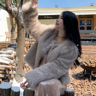 冬季 仿狐狸毛皮草外套女新款 海宁年轻毛毛大衣 万年五代 实拍皮草
