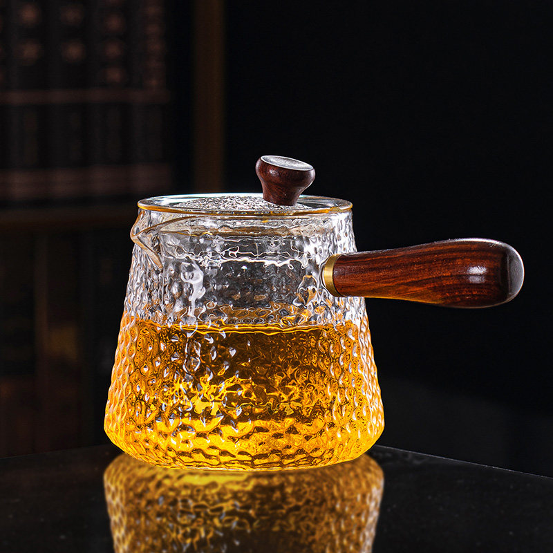 侧把玻璃茶壶耐高温加厚家用电陶炉煮茶壶耐热过滤泡茶器茶具套组