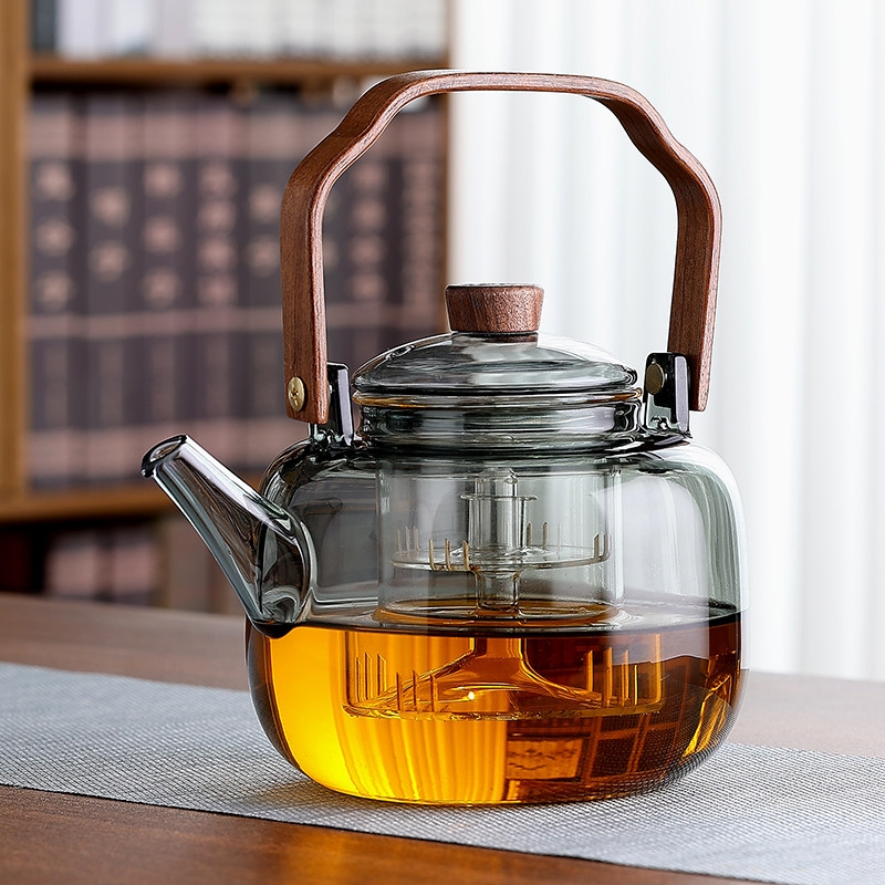 高硼硅玻璃提梁茶壶明火电陶适用