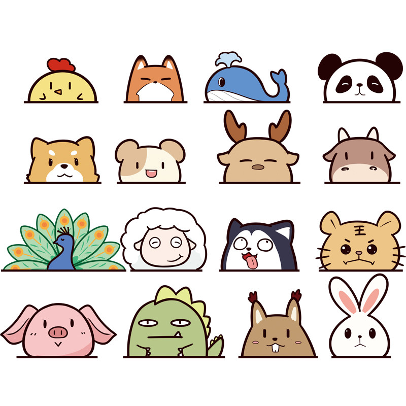 可爱卡通动物贴纸橱柜鞋柜翻新改造装饰墙贴画小图案墙纸自粘墙画,家居饰品,软装墙贴,淘宝优惠券,粉丝福利购,淘宝优惠卷