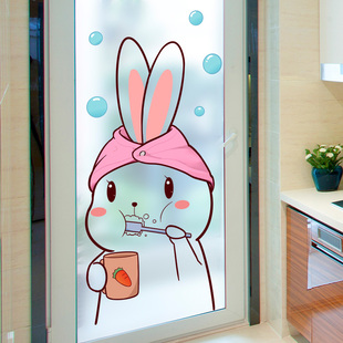 速发浴室厨房卫生间玻璃门装饰画贴纸防水自粘体图案贴小墙立画