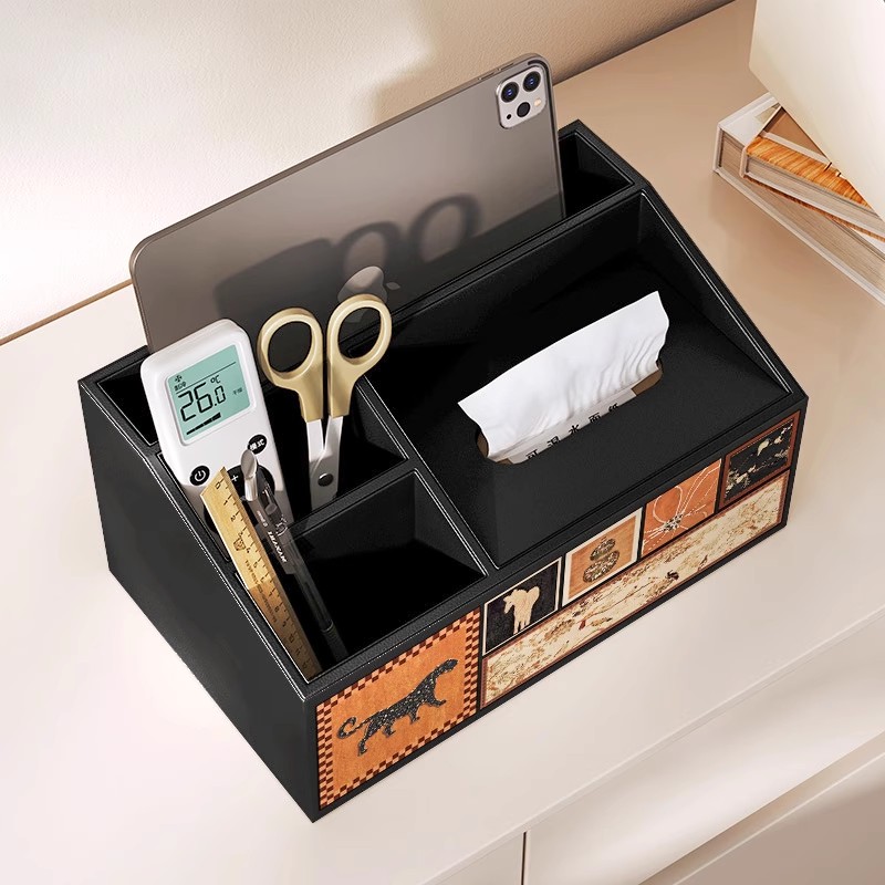 客厅高档轻奢中古风纸巾盒高级感