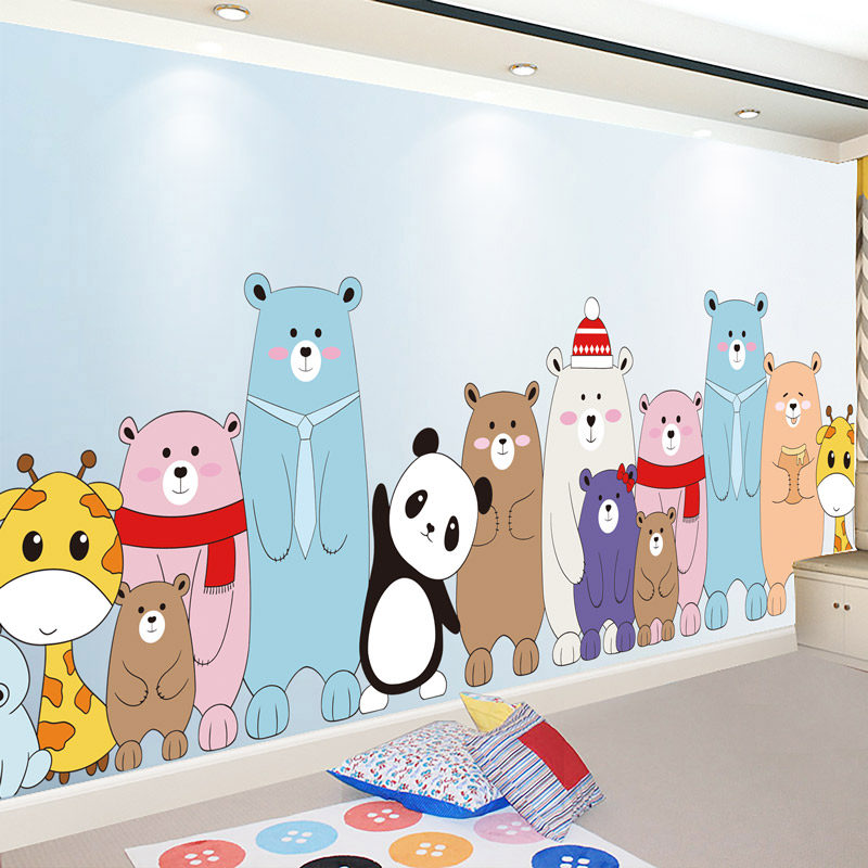 儿童房卧室贴纸卡通墙贴画幼儿园环创材料墙面装饰墙纸自粘3d立体