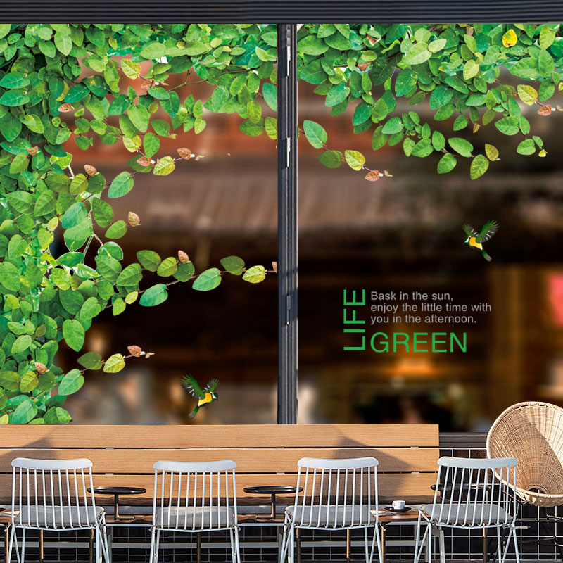 幼儿园窗户环创春天主题文化墙绿植贴画窗户玻璃门贴纸防撞贴自粘