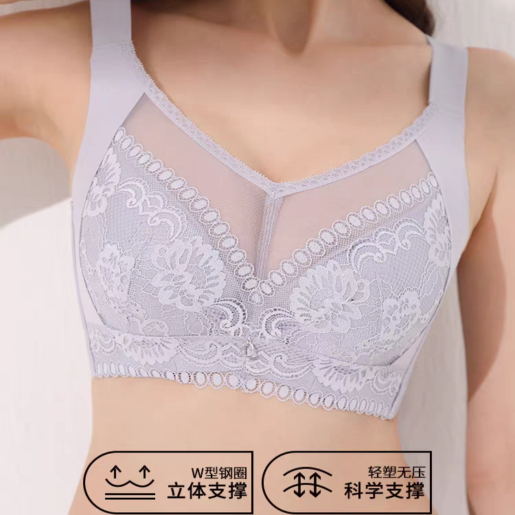 娅筑全罩杯超薄款文胸Y13大胸显小收副乳调整型透气内衣女防下垂