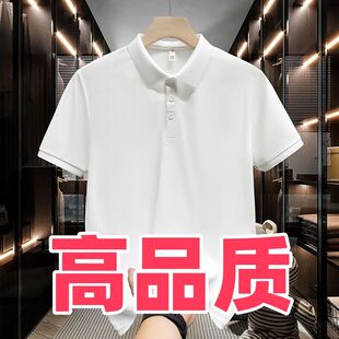 宽松纯色休闲体恤男装 2025夏季 新款 爆款 黑色POLO衫 轻奢短袖 男士