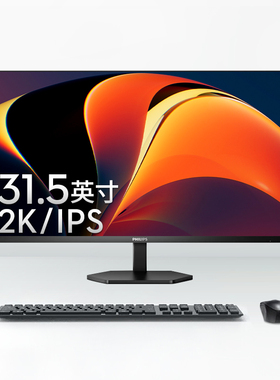 飞利浦31.5英寸2k100hz显示器直面屏IPS办公设计双屏32E1N3500