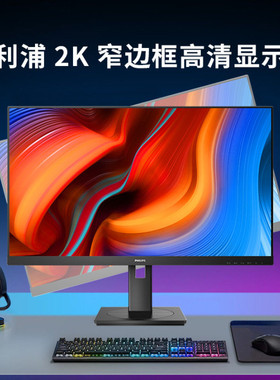 飞利浦24英寸2K显示器电脑办公显示屏家用直面高清屏幕245S9RB