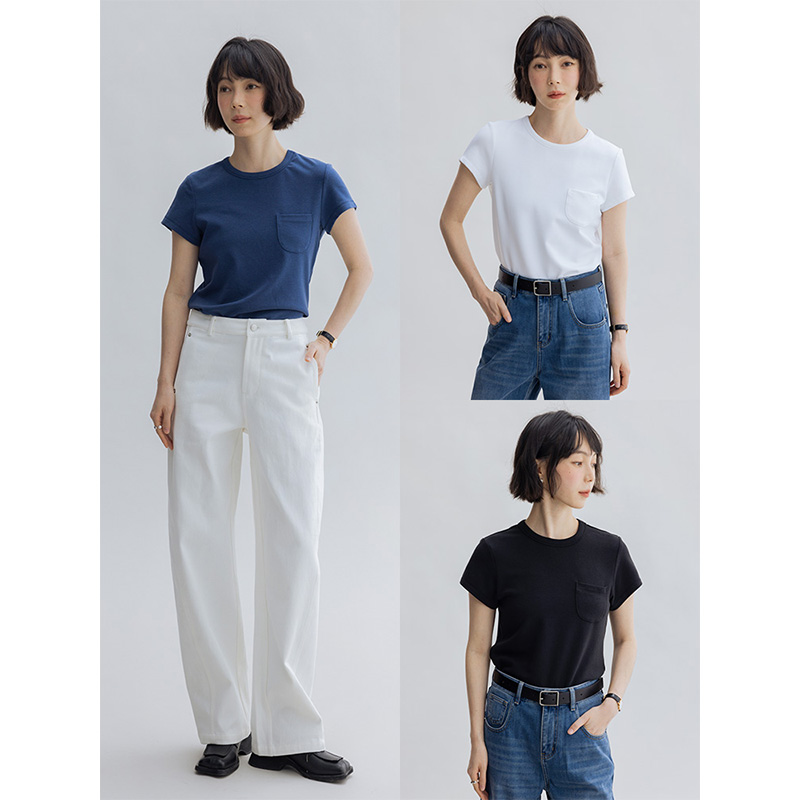 多着小飞袖天丝亚麻棉圆领短袖T