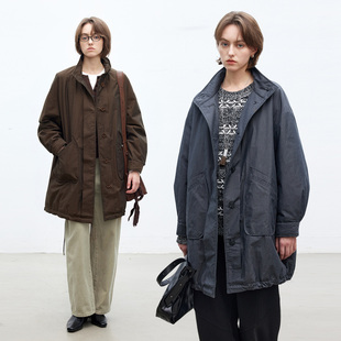 Dotdrobe多着 羽绒风衣 下摆可调节轻量级中长羽绒服女秋冬两色入