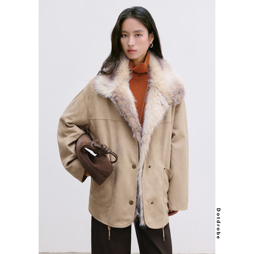 【直播专属】Dotdrobe多着 可脱卸毛领连襟 90白鸭绒派克服羽绒服