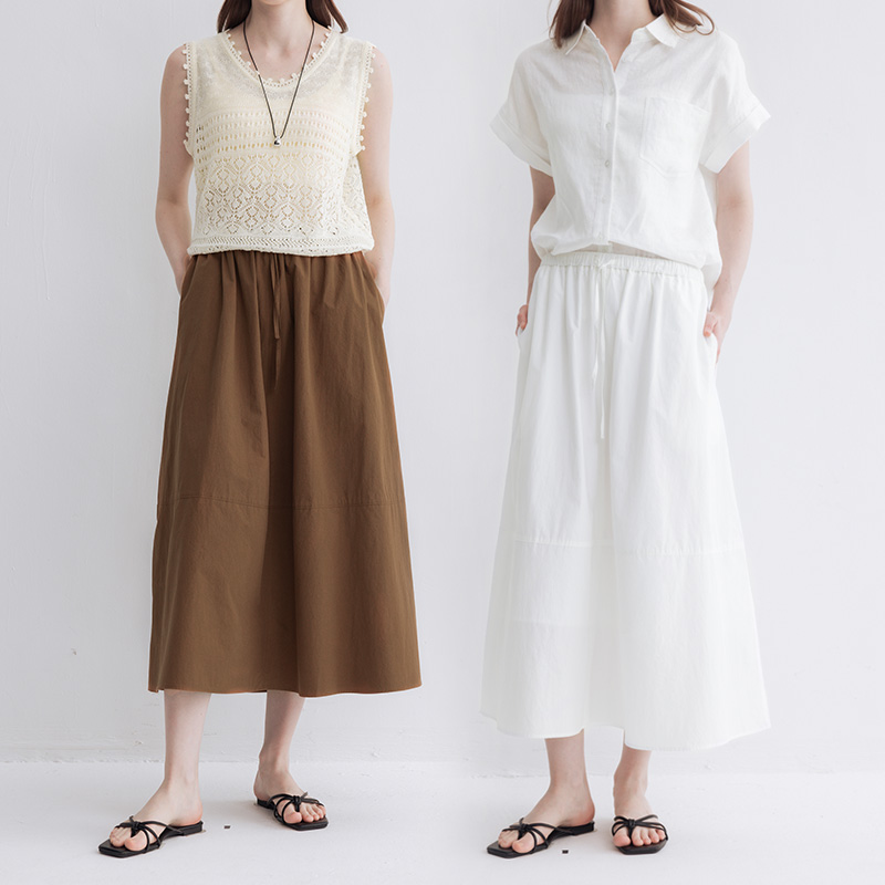 多着可露丽松弛抽绳松紧腰半身裙