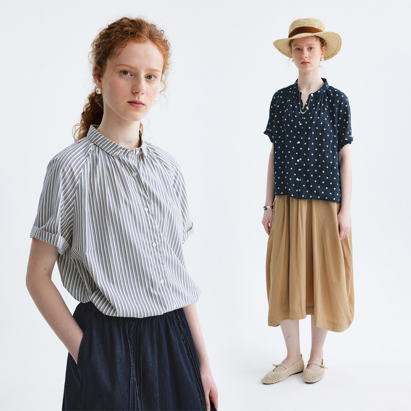 多着日系天丝棉苎麻短袖衬衫女