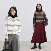 针织开衫 Dotdrobe多着 游牧风羊毛混纺短款 女毛衣秋冬北欧极简