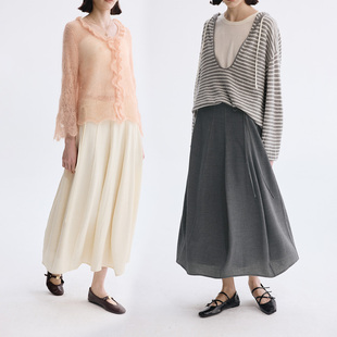 Dotdrobe多着 带衬裙 花苞型立体多裁片拼接半身裙飘逸春夏抗皱