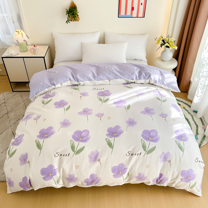 简约全棉被套100%纯棉被套单双人被罩床上用品大学生宿舍四季床单