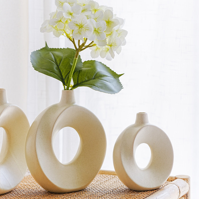 侘寂风简约陶瓷花瓶高级感室内桌面插干花装饰品摆件客厅玄关摆设,家居饰品,花瓶,淘宝优惠券,粉丝福利购,淘宝优惠卷