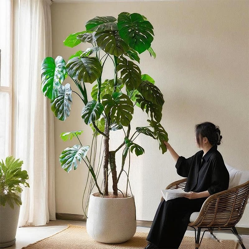 仿真绿植盆栽龟背竹假树大型客厅仿生植物高端轻奢室内装饰花摆件图片