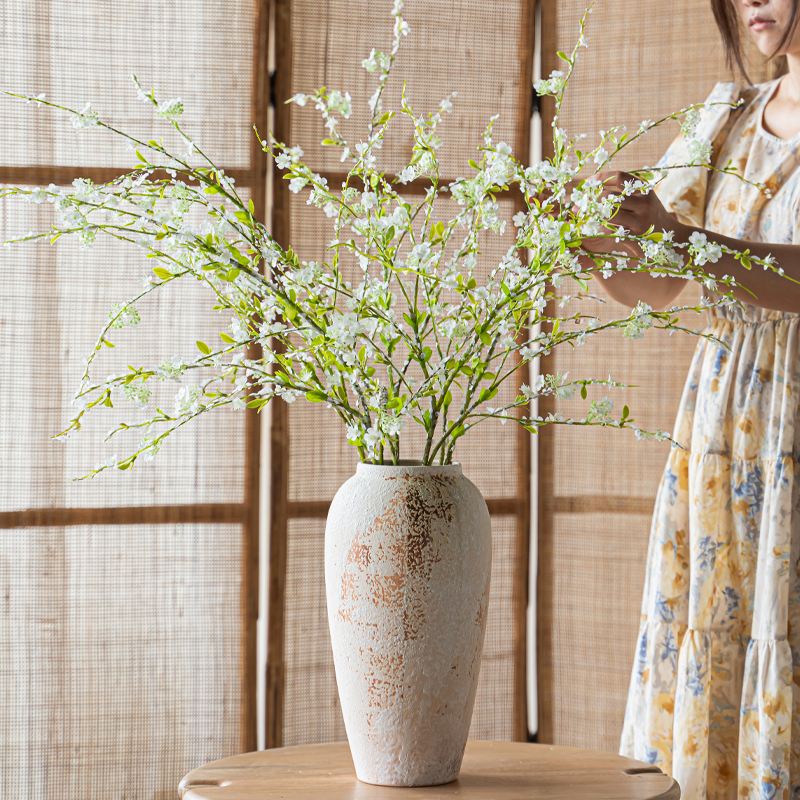 雪柳枝仿真花高级感绿植假花摆件北欧家居客厅餐桌电视柜装饰摆设