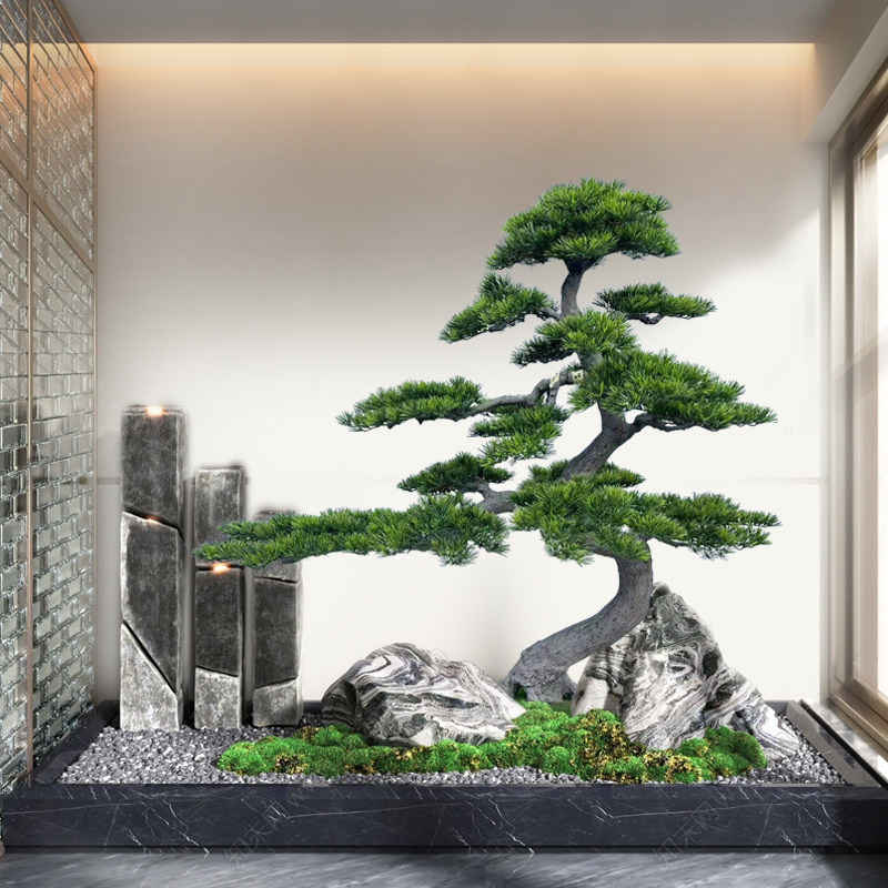 仿真绿植装饰松树高端造景摆件