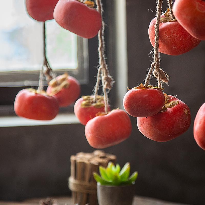 仿真柿子吊挂客厅装饰摆件