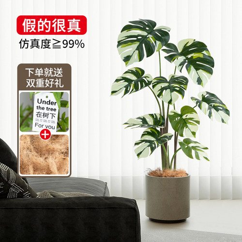 北欧仿真绿植假树植物盆栽龟背竹