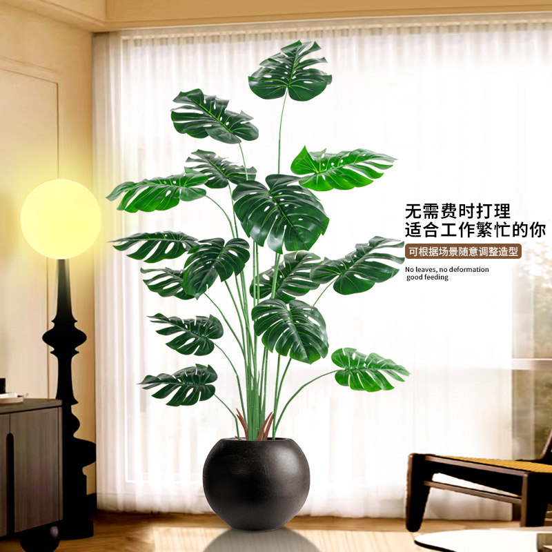 仿真绿植盆栽龟背竹假树大型客厅仿生植物高端轻奢室内装饰花摆件图片