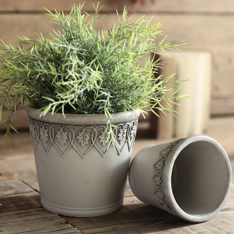 欧式ins浮雕水泥法式花盆家居