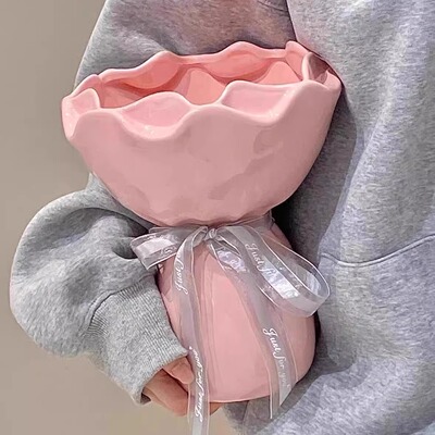 情绪稳定花瓶陶瓷花瓶客厅摆件鲜花插花轻奢高级感新家复古装饰品