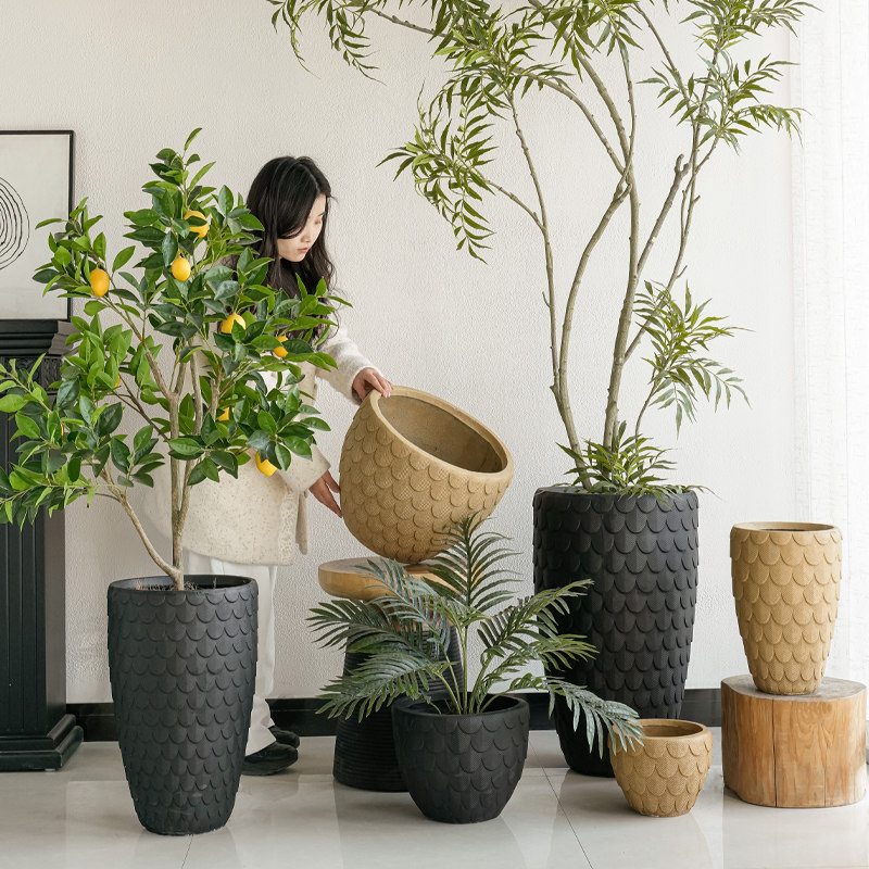 水泥花盆简约室内阳台大口径高档户外庭院绿植盆栽装饰花器摆件,家居饰品,花盆,淘宝优惠券,粉丝福利购,淘宝优惠卷