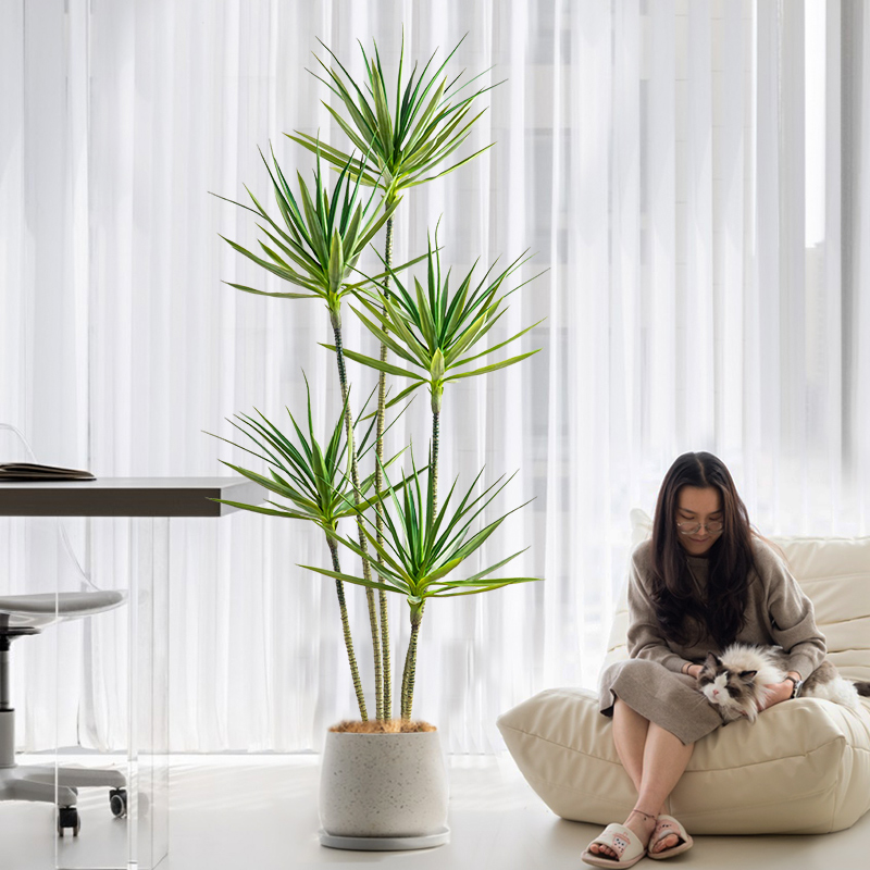 客厅仿真绿植龙血树大型假树