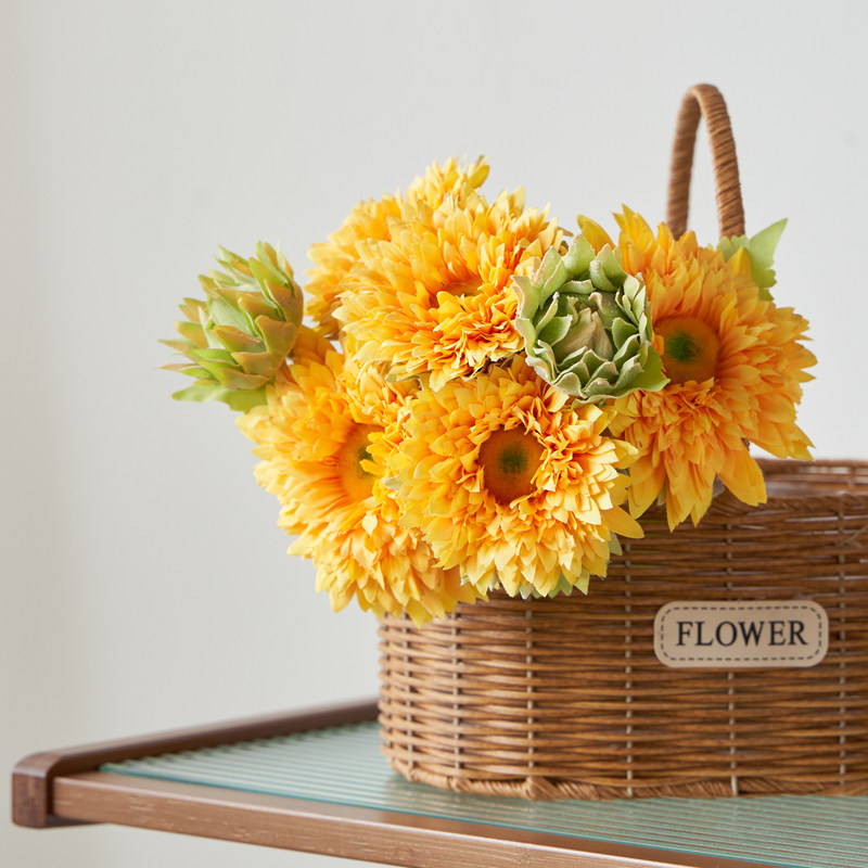 泰迪向日葵假花仿真花摆设花束客厅餐桌假花绢花艺装饰摆件道具,家居饰品,仿真花/假花,淘宝优惠券,粉丝福利购,淘宝优惠卷