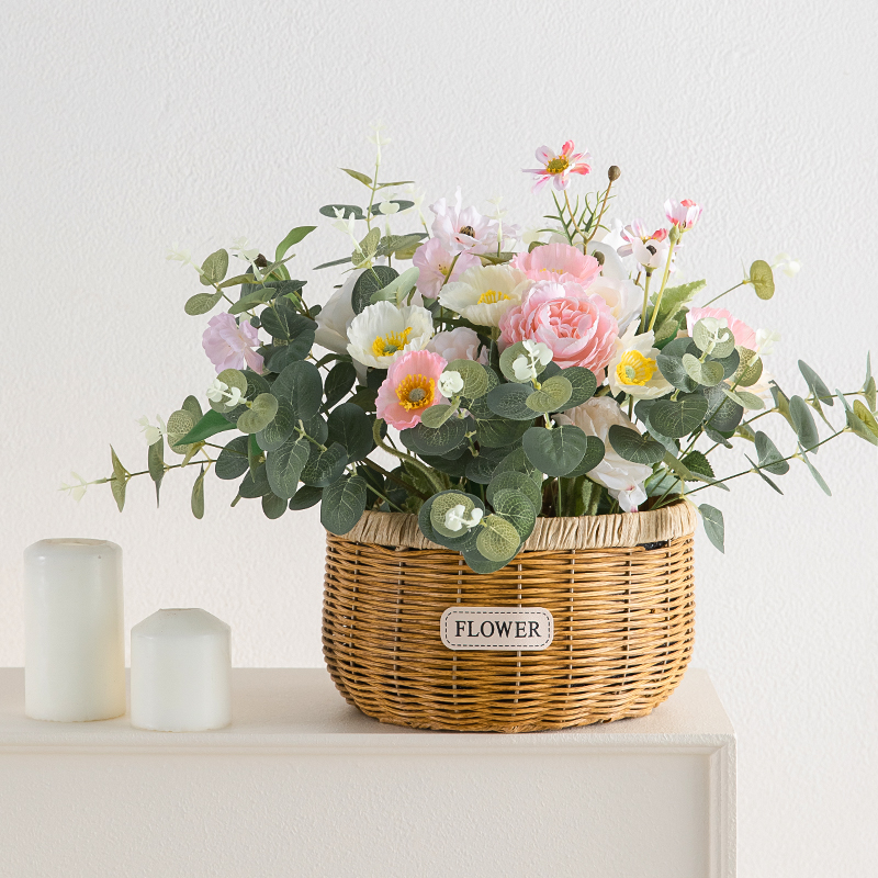 花篮编织篮手工鲜花手提篮子藤编