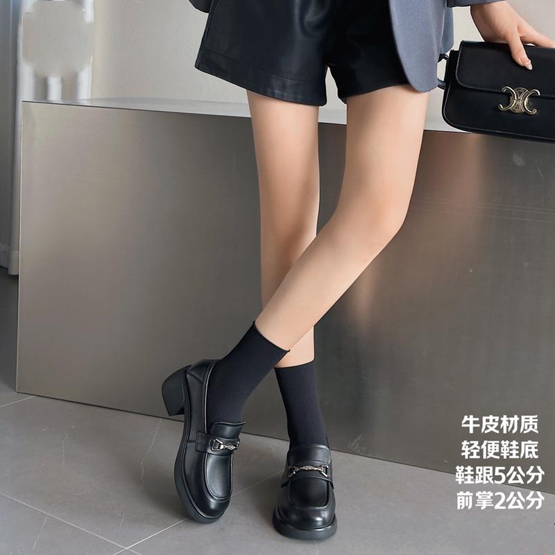 SW兽王2C54026新款女士真皮时尚百搭乐福鞋韩版小皮鞋舒适一脚蹬