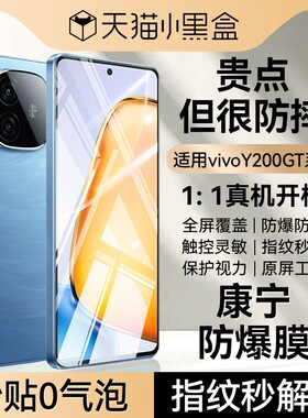 适用vivoY200GT钢化膜y500pro手机膜y500新款y300pro+高清y300gt抗蓝光300pro防y200防窥t防指纹100全屏i保护