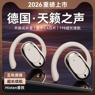 德国耳机蓝牙2026新款 运动跑步超长续航 气骨传导不入耳无线挂耳式